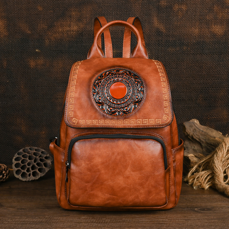 Johnature 2026 New Vintage Han - Leather Backpack Vintage 评论和价格